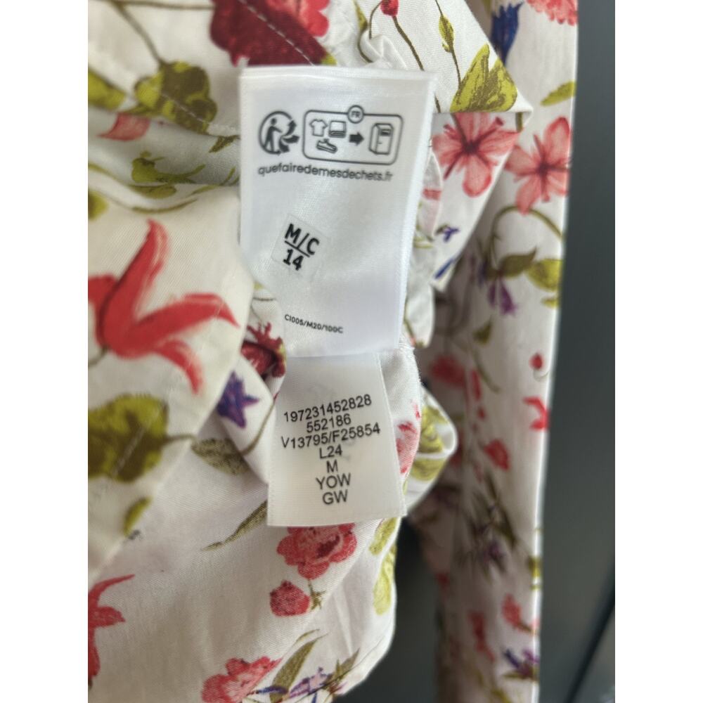 Lands’ End Floral Cotton Button Down Shirt M Cottagecore - Picture 7 of 11